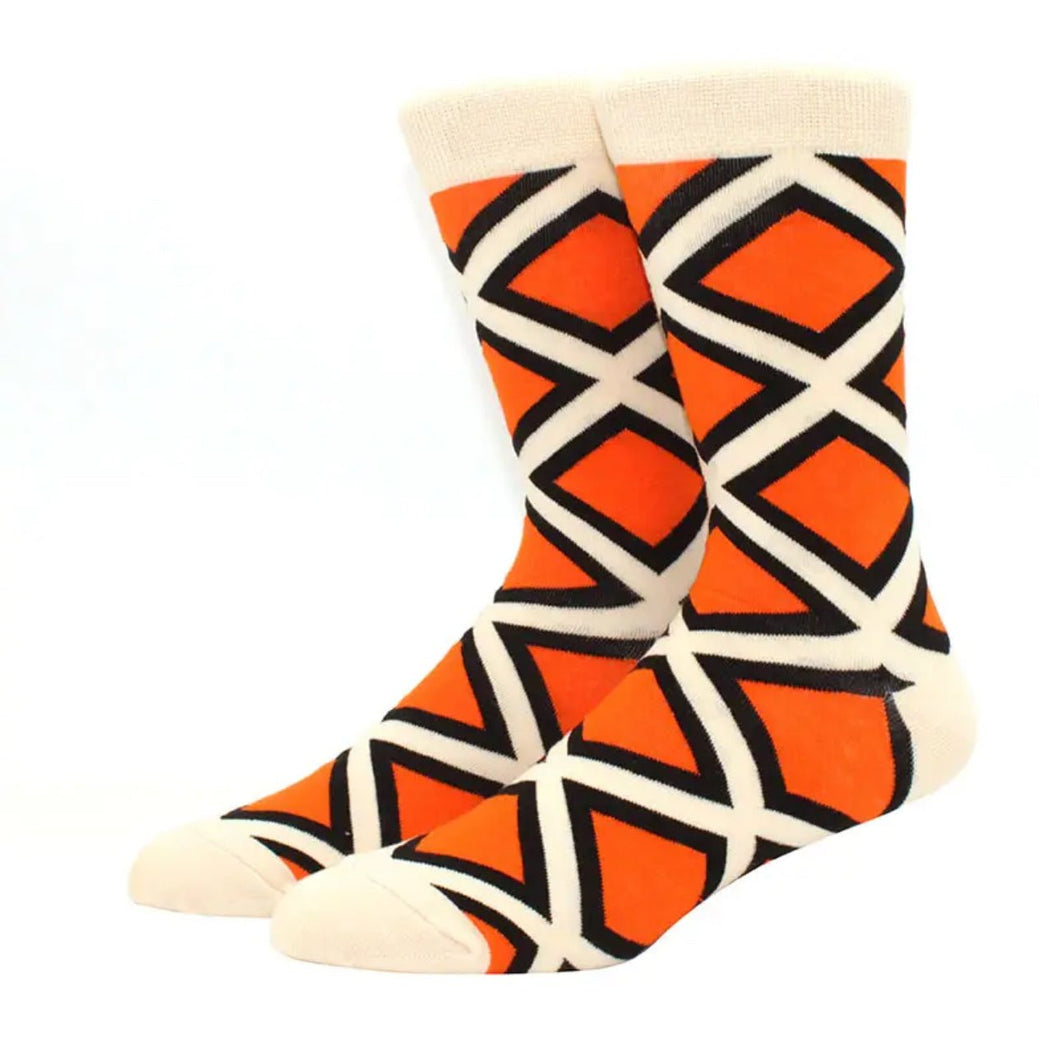 Orange Criss - Cross Crazy Socks - Crazy Sock Thursdays