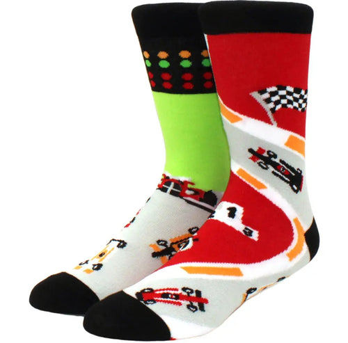 Race Car Odd Paired Socks - Crazy Sock Thursdays