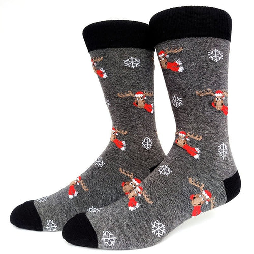 Santa Moose Crazy Christmas Socks - Crazy Sock Thursdays